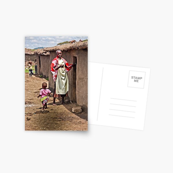 Masai Tribe - Mom and Child Postcard