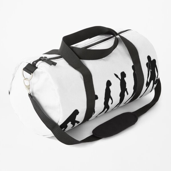 Female American Footballer Evolution of Man Duffle Bag