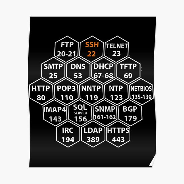 Hacker Port Numbers Poster