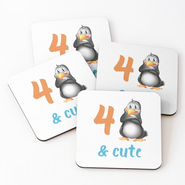 Item preview, Kids Cute Penguin 4th Birthday Gift 4 Year Old Bday Party Outfit designed and sold by FunnySunny T-Shirts.