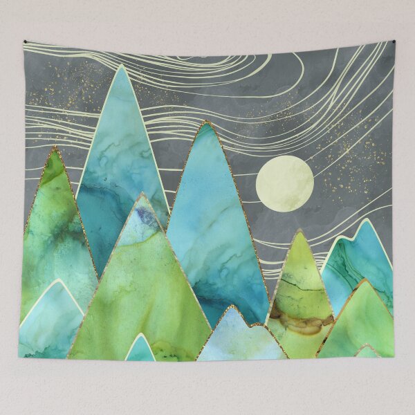 Item preview, Moonlit Mountains designed and sold by spacefrogdesign.