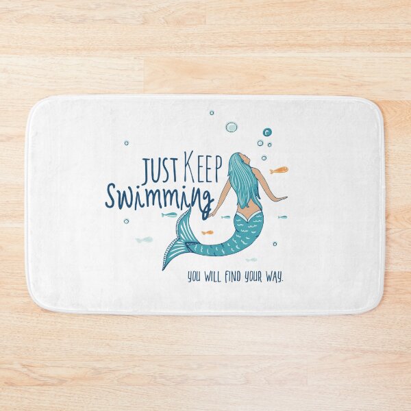 Item preview, Swimming Mermaid Girl, Just keep Swimming, you will find your way designed and sold by Carrie Stephens.