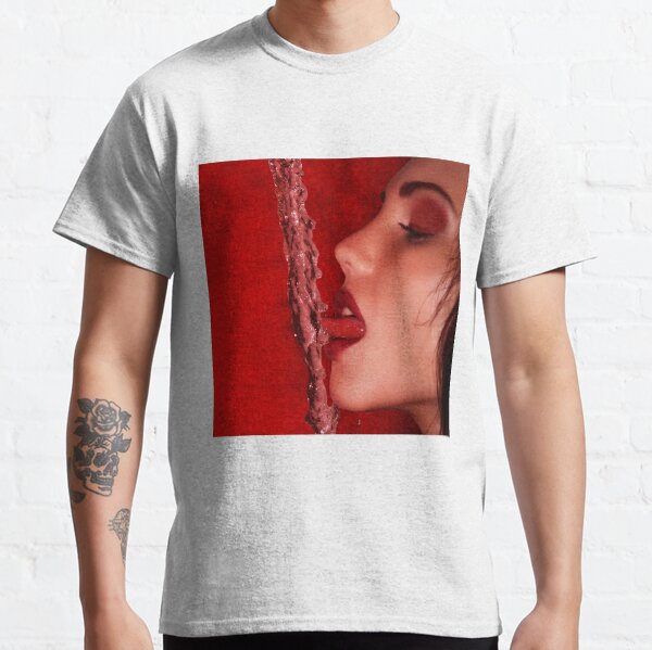 Fine Erotic Art Photography "Just A Taste - Red" - Sexy Mouth - Mouth - Lips - Face - Tongue - Pop Art - Lip Art Classic T-Shirt