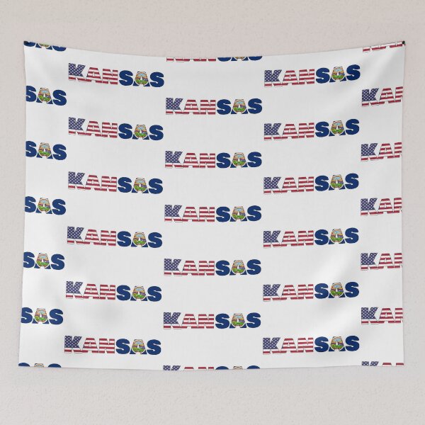 Item preview, Kansas State Flag/ American Flag designed and sold by ElevenGraphics.