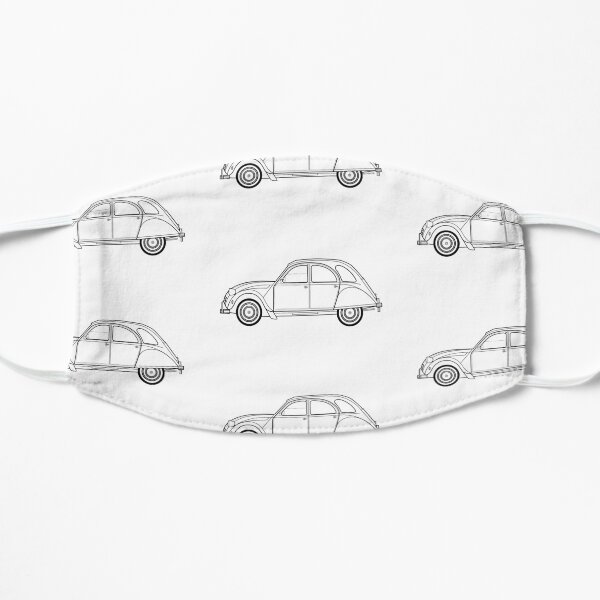 Citroen 2CV line drawing artwork Mask
