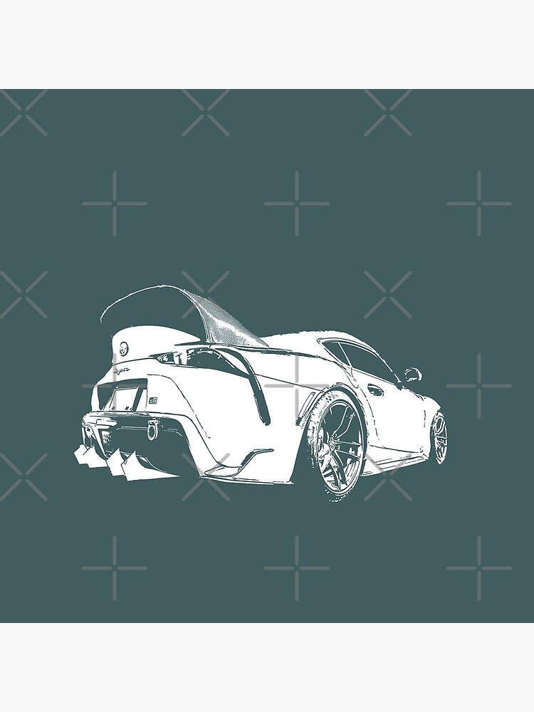 Discover Toyota GR Supra Mk5 - white stylized on dark background Bag