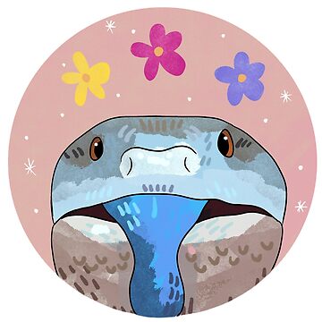 Artwork thumbnail, Blue Tongue Skink and Flowers by Miranda Pietzsch