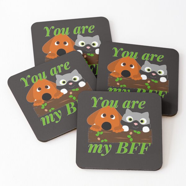 Item preview, Cats and dogs are best friends BFF designed and sold by PaperDreamPod.