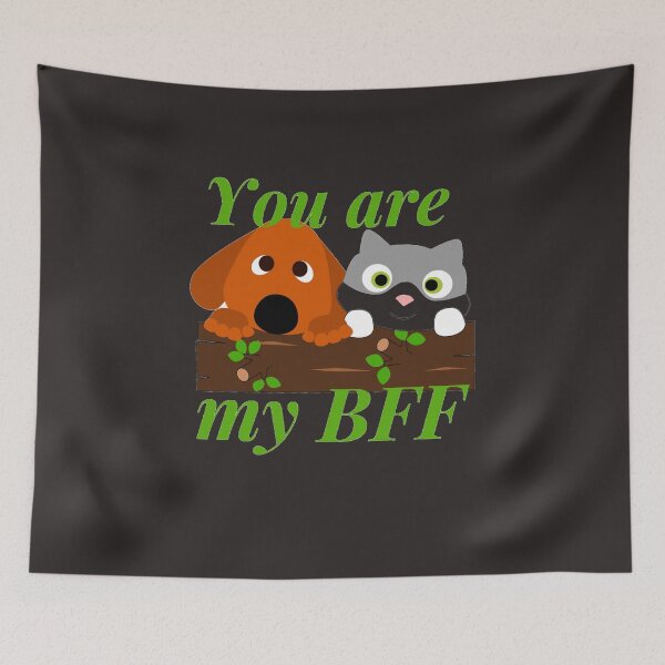 Item preview, Cats and dogs are best friends BFF designed and sold by PaperDreamPod.