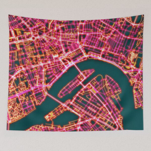 Item preview, Neon Roads of Rotterdam (without text) designed and sold by Data-Driven Map Designs.