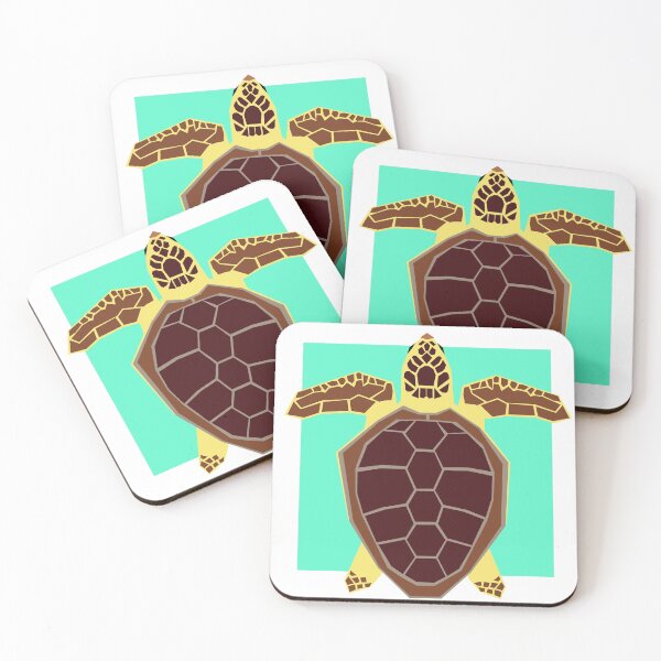 Item preview, Loggerhead Sea Turtle Geometric Art with Background Square designed and sold by WildByNature.