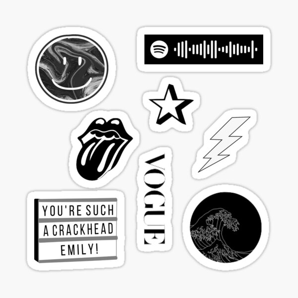 black and white aesthetic stickers redbubble