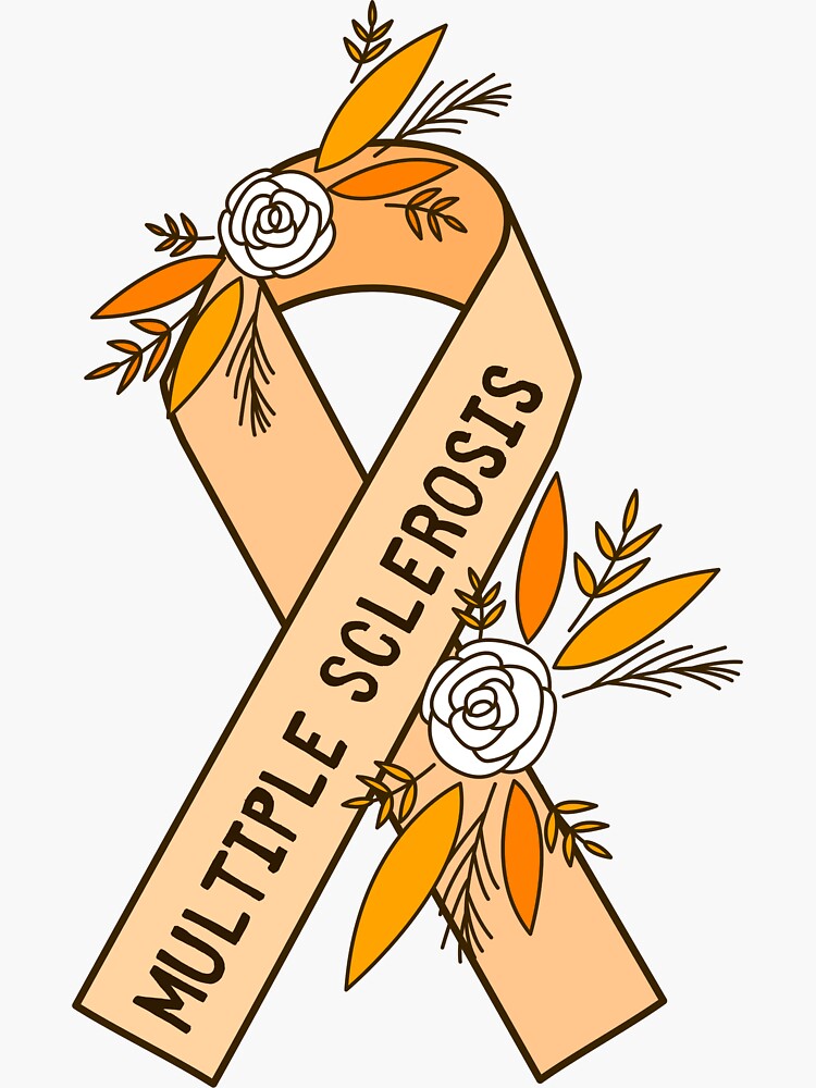 Multiple Sclerosis MS Awareness Ribbon Sparkle Car Window Sticker Decal  Gift (4)