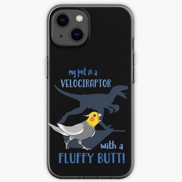 velociraptor with fluffy butt - cockatiel iPhone Soft Case