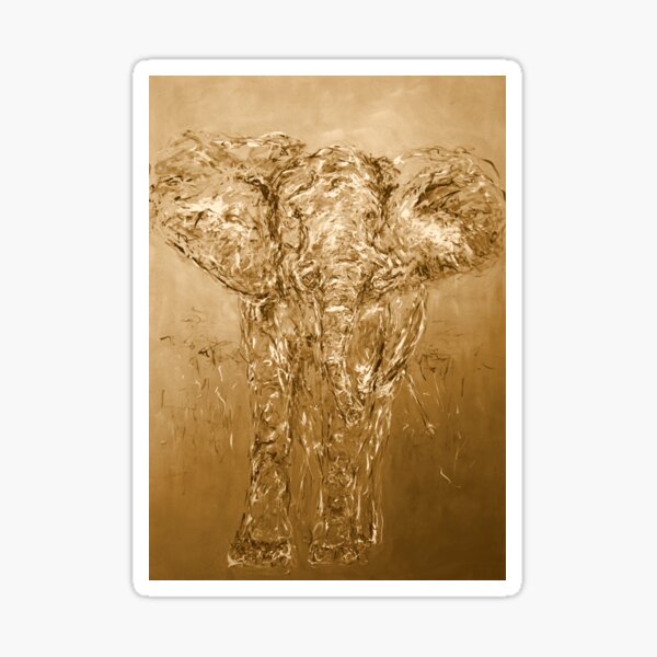 Elefant in Afrika, gold Sticker