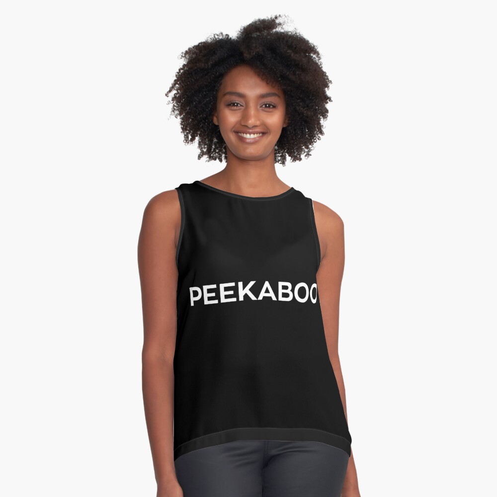 PEEKABOO Black Sleeveless Top