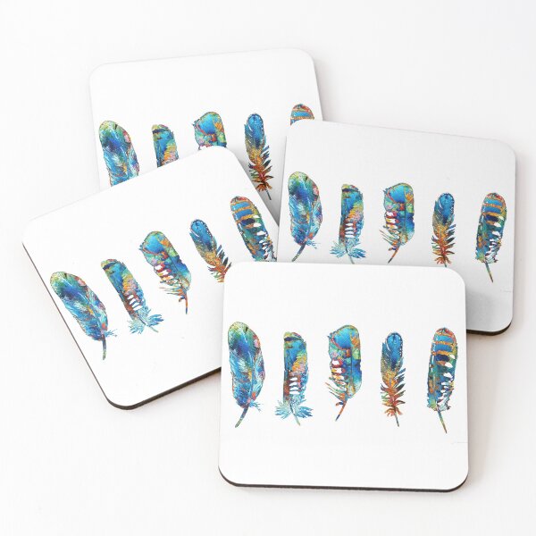 Item preview, Five Colorful Feathers - Primary Colors Art - Sharon Cummings designed and sold by Sharon Cummings Art.