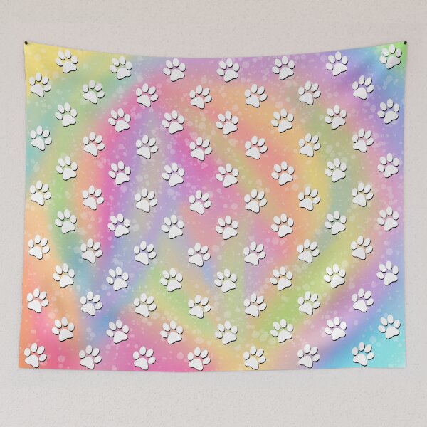 Item preview, Rainbow Paw Print Pattern designed and sold by Elle  Hazlett.