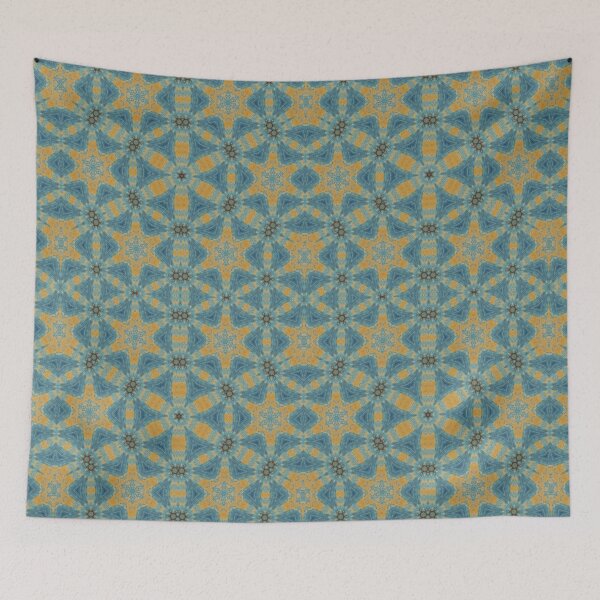 Item preview, Gold & Blue Star Pattern designed and sold by LifeLikeDesigns.