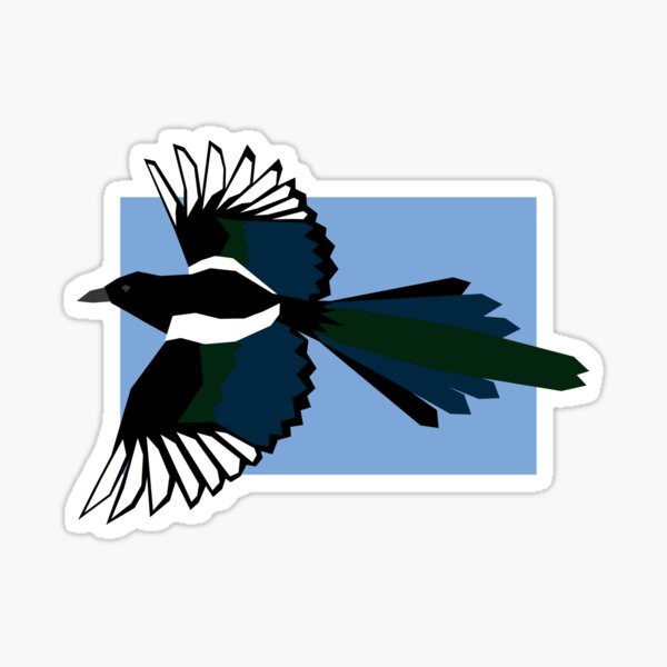 Item preview, Magpie Geometric Art with Background Shape designed and sold by WildByNature.