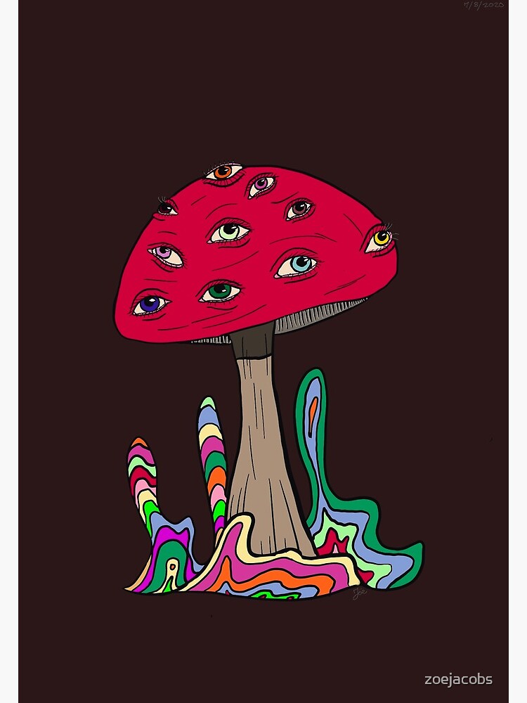 "Psychedelic Eye Mushroom " Canvas Print for Sale by zoejacobs Redbubble