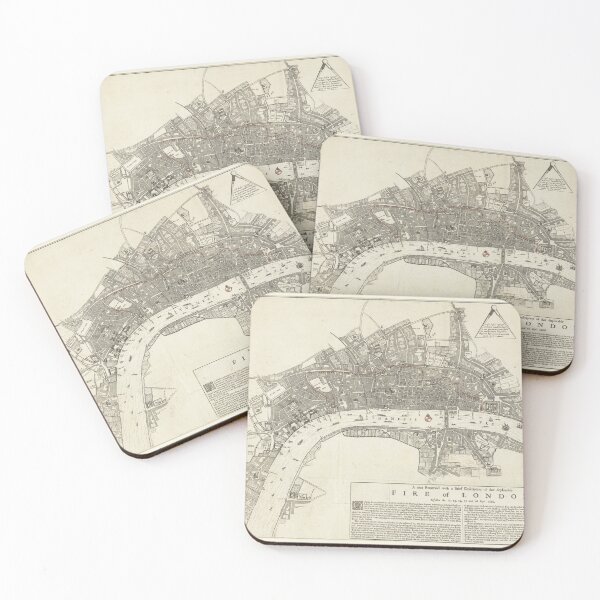 Item preview, Vintage Great Fire of London Map (1666) designed and sold by BravuraMedia.