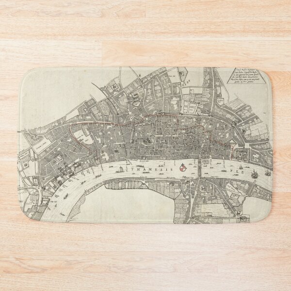 Item preview, Vintage Great Fire of London Map (1666) designed and sold by BravuraMedia.