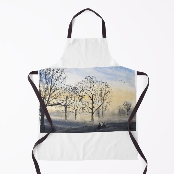 Item preview, Watercolour painting of Dutch bunnies venturing out on a misty morning designed and sold by Double Dutch Designs.