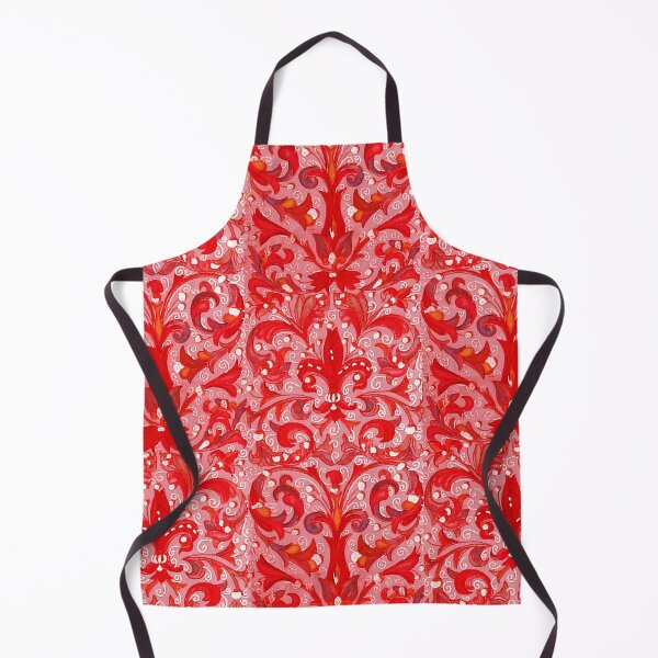 Item preview, RED FLEUR DE LYS, FLORENTINE RENAISSANCE FLORAL Red Pink White Flowers,Swirls,Fruits, Leaves designed and sold by BulganLumini.