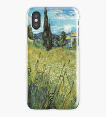 Green Wheat Field with Cypresses - Van Gogh iPhone Case/Skin