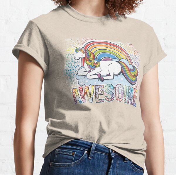 Awesome Unicorn | Rainbow Animal Print Classic T-Shirt