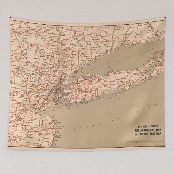 Item preview, Vintage New York Tri-State Road Map (1917) designed and sold by BravuraMedia.