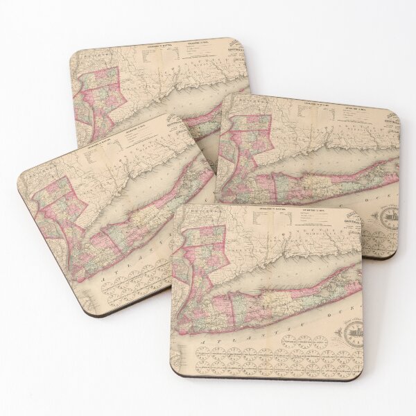 Item preview, Vintage Long Island NY Map (1870) designed and sold by BravuraMedia.
