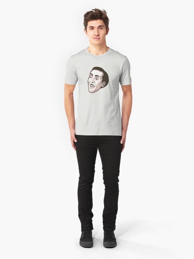 Alternate view of Nicolas Cage - Faces Of Awesome Slim Fit T-Shirt