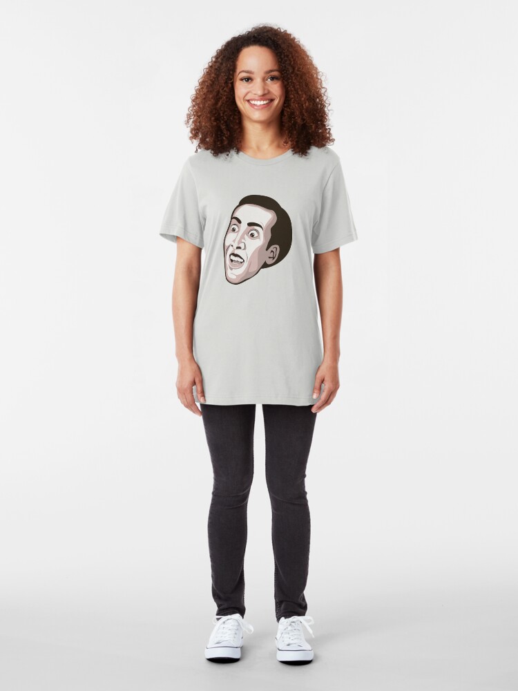 Alternate view of Nicolas Cage - Faces Of Awesome Slim Fit T-Shirt