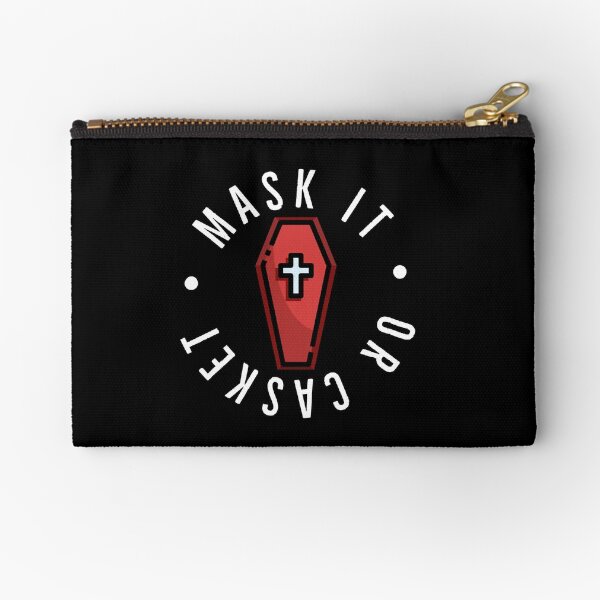 Mask it or casket circle logo Zipper Pouch