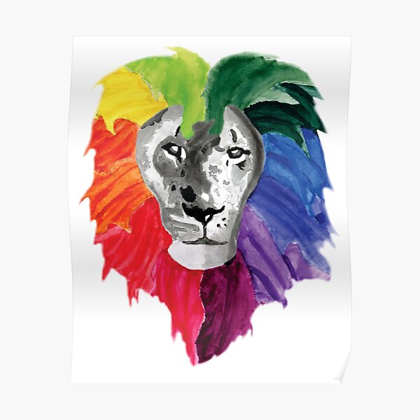 "Color Wheel Lion" Poster for Sale by NickWall Redbubble