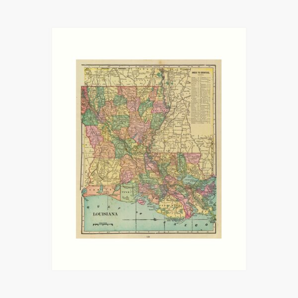 Vintage Louisiana Map (1838) Wall Tapestry by BravuraMedia