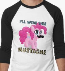 Pinkie Pie Mustache (My Little Pony: Friendship is Magic) Men's Baseball ¾ T-Shirt