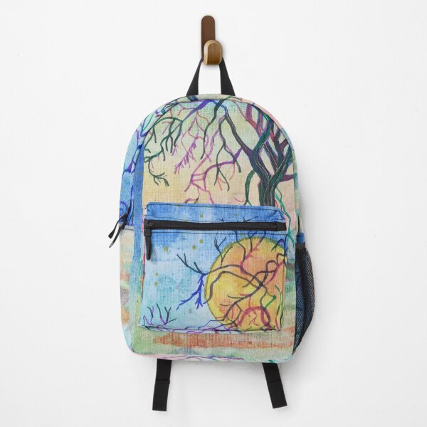 Item preview, Rainbow tree landscape painting with a golden moon designed and sold by esvb.