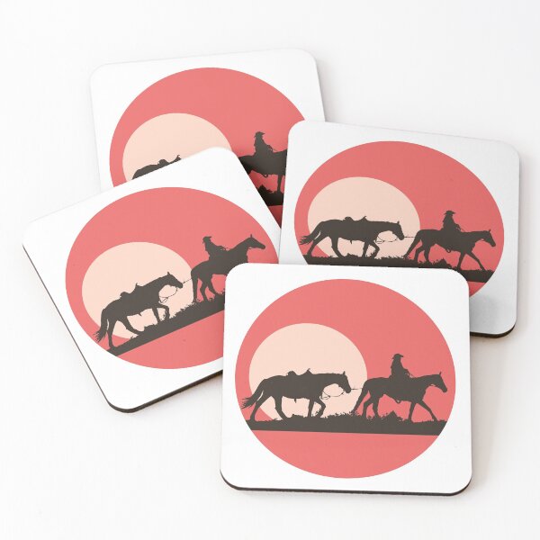 Item preview, Cowboy and horses before a setting sun. designed and sold by funnyteesactive.