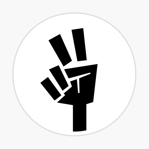 Peace Hand Sign Emblem - Dark Sticker