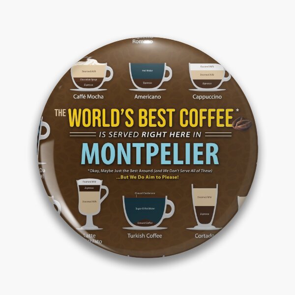 Item preview, Montpelier, Vermont, United States of America, USA Coffee Types Chart designed and sold by Coffee-Meme.