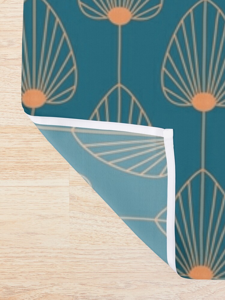 Vintage Art Deco Floral Copper & Teal Wallpaper by Gabriela Simon