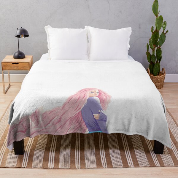 Cloud Girl Throw Blanket