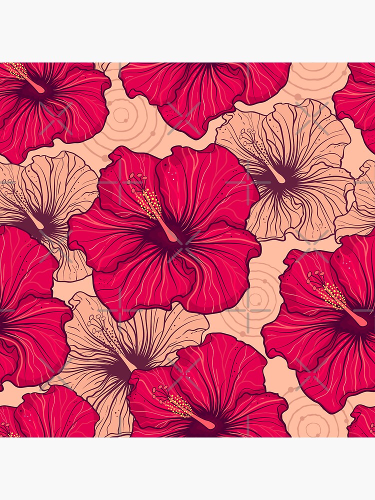 "Hibiscus" Sticker for Sale by muskitt Redbubble
