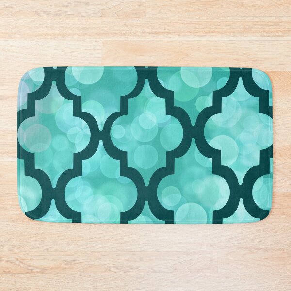 Item preview, Turquoise quatrefoil pattern with bokeh effect digital illustration  designed and sold by Bonheurem.