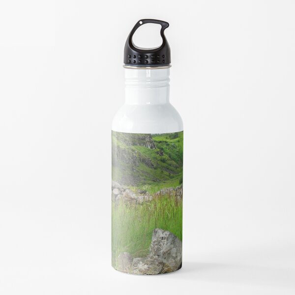 Watercolor Landscape, Fossarett 04, Iceland Water Bottle