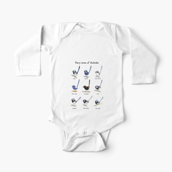 Fairy-wrens of Australia - Raising funds for Bush Heritage Australia Long Sleeve Baby One-Piece