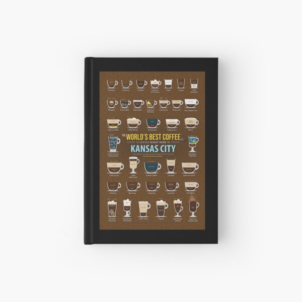 Kansas City, Missouri, United States of America, USA Coffee Types Chart Hardcover Journal